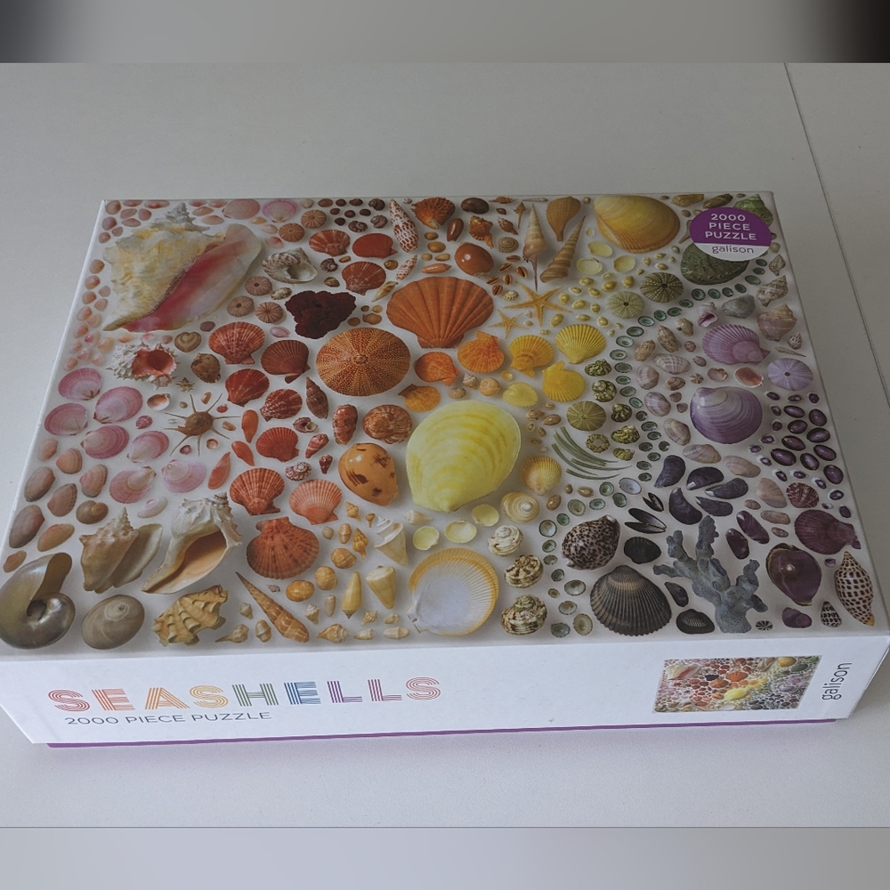 Galison Rainbow Seashells 2000 piece puzzle